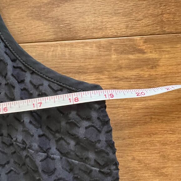 Rag & Bone Evie Honeycomb Shift Dress Size L Black Pockets Sleeveless - Picture 4 of 8